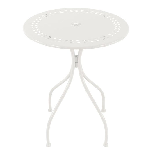 Table de bistrot AXI Marilou 60 x 60 x 74,5 cm - Ronde - Blanche - Table de jardin et de balcon en métal