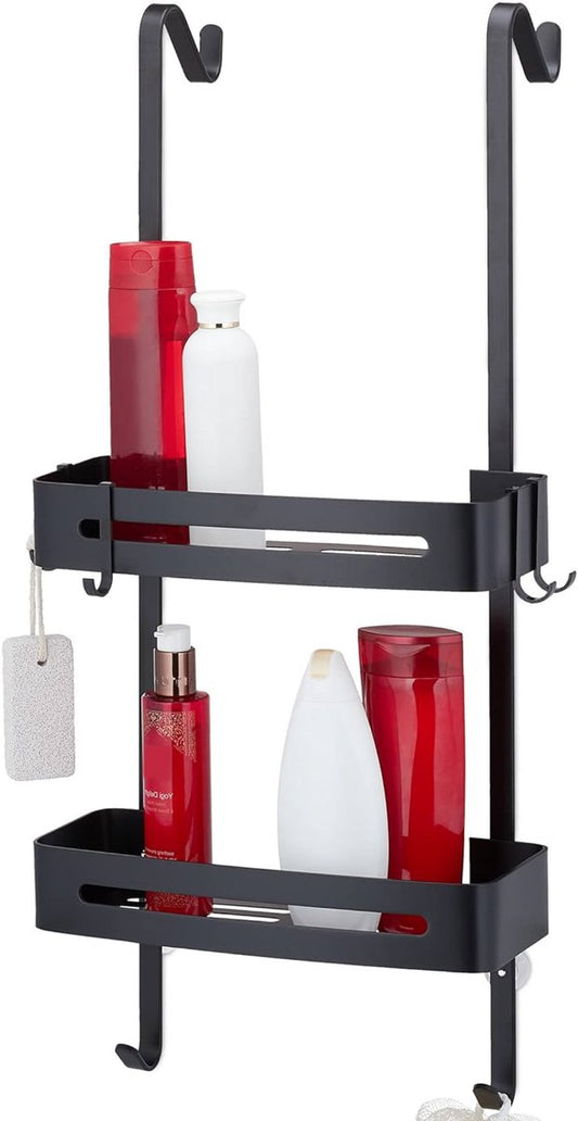 Luft - Support de douche - 2 couches avec crochets - Noir