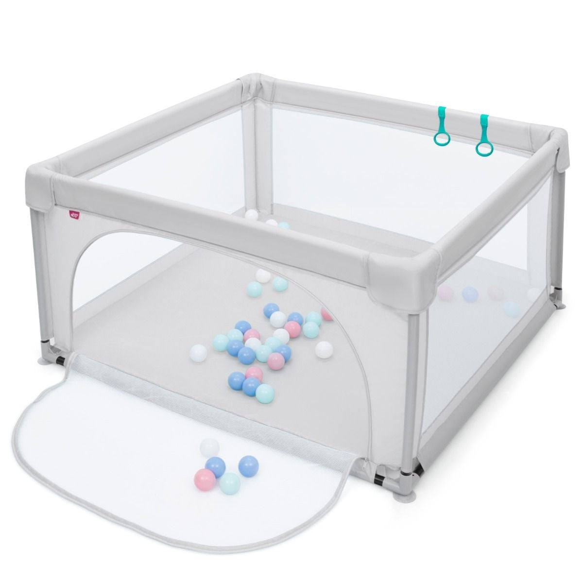 Parc pour bébés Grand parc pour enfants en bas âge avec 50 balles de jeu 120 x 120 x 68 cm Gris