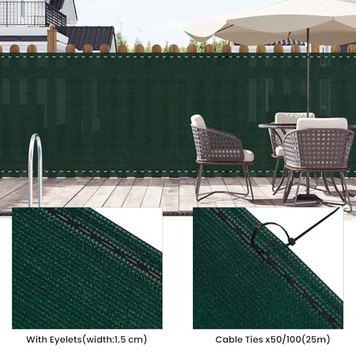 Brise-vue Woltu pour balcon et jardin Vert 2 x 15 m Hydrofuge et résistant aux UV