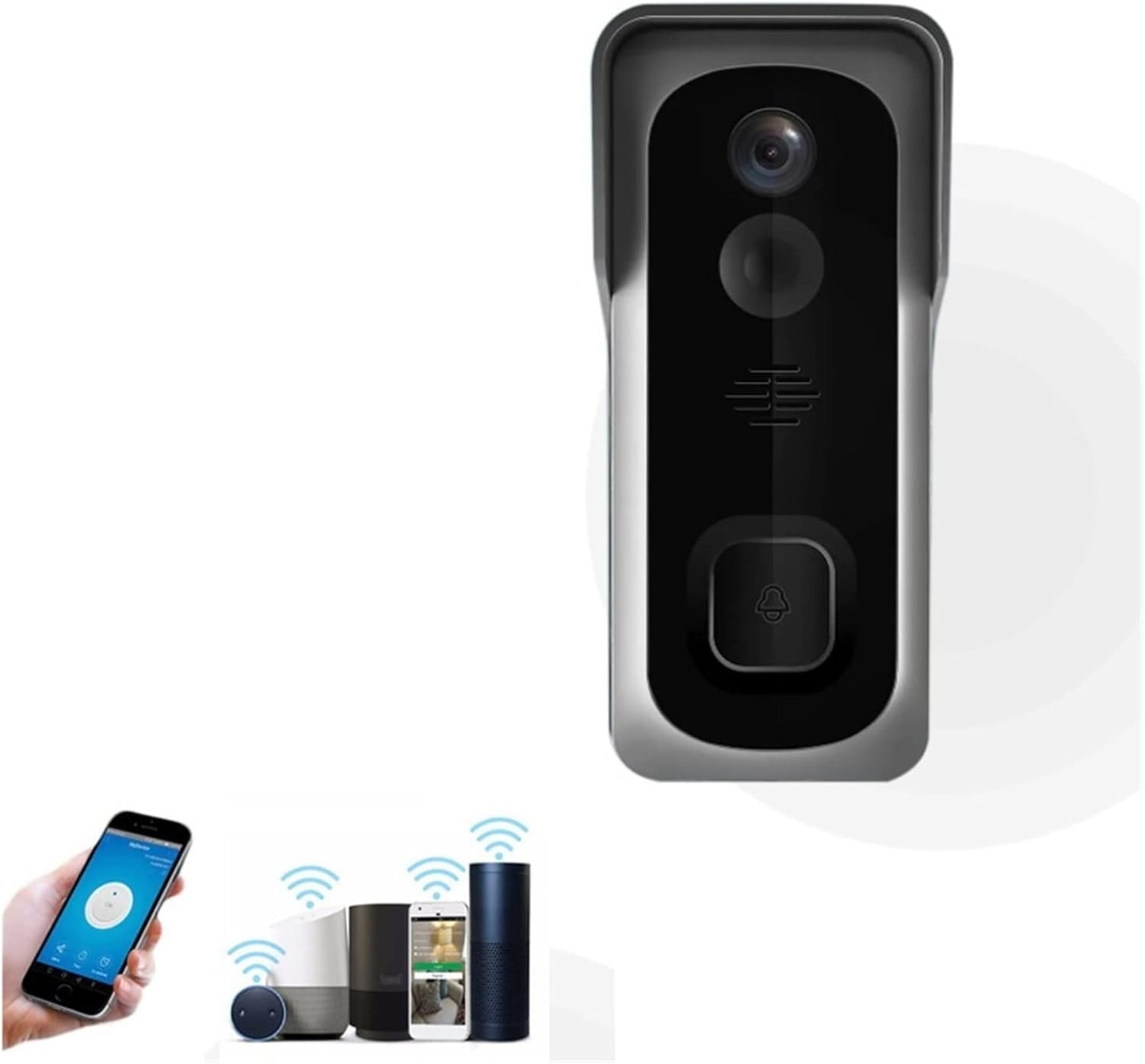 Sonnette Wifi avec détecteur de mouvement alimenté par batterie - Gris