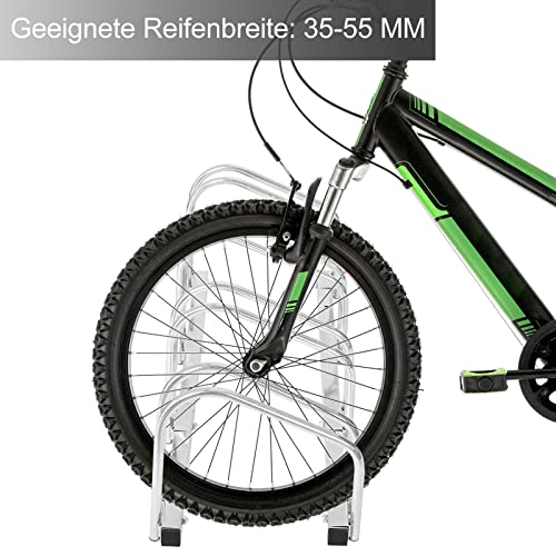 Woltu FZ1139m2 Porte-vélos pour 4 vélos - Porte-vélos robuste en métal pour l'intérieur et l'extérieur - Noir - 120 x 40 x 50 cm