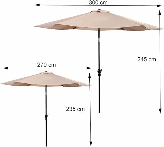 Parasol Coast avec éclairage LED - Ø270 cm - Beige