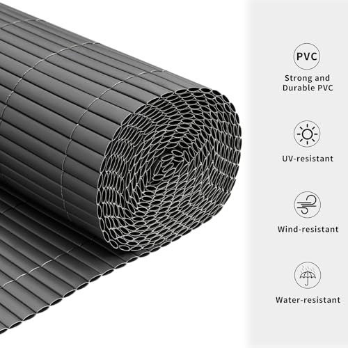 Brise-vue en PVC Woltu - Gris - 500 x 100 cm - Résistant aux intempéries et aux UV