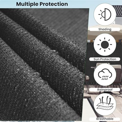 Woltu Privacy Cloth for Garden Fence 1.5 x 15 m - Anthracite - Résistant aux intempéries et aux UV