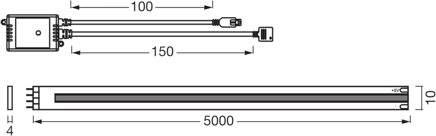 LEDVANCE SMART WIFI COB bandes décoratives COB - 5 m - Magic RGB - Blanc - Flexible & Dimmable