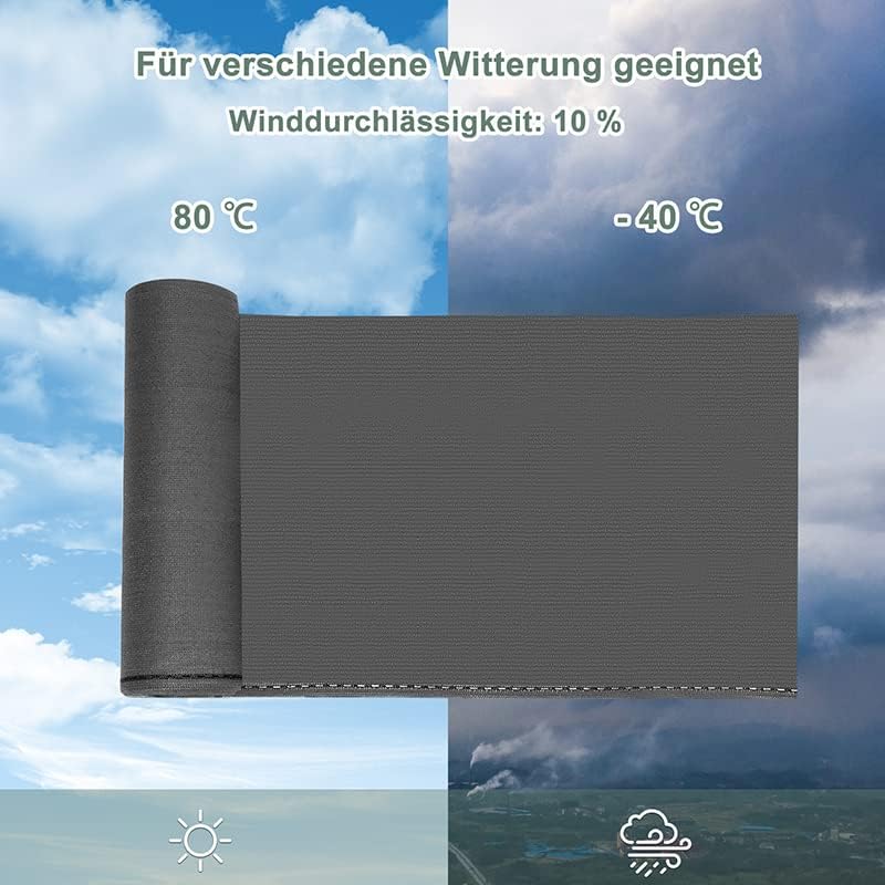 Brise-vue Woltu 1,5 x 25 m - Anthracite - HDPE Shade Net 150 g/m² - Brise-vue et brise-vent