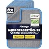 Lot de chiffons en microfibre LICARGO Premium – Dotés d'un motif en damier unique, d'une grande capacité d'absorption et d'une texture qui ne peluche pas – Pour la voiture et la maison – Tissu noir et bleu – 40 x 40 cm