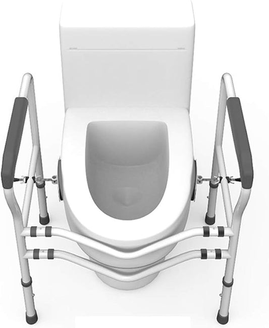 BODHIS Barre de WC - Réglable & Antidérapante - max 113 kg - 55.5 x 50.5 x 80.5 cm - Blanc