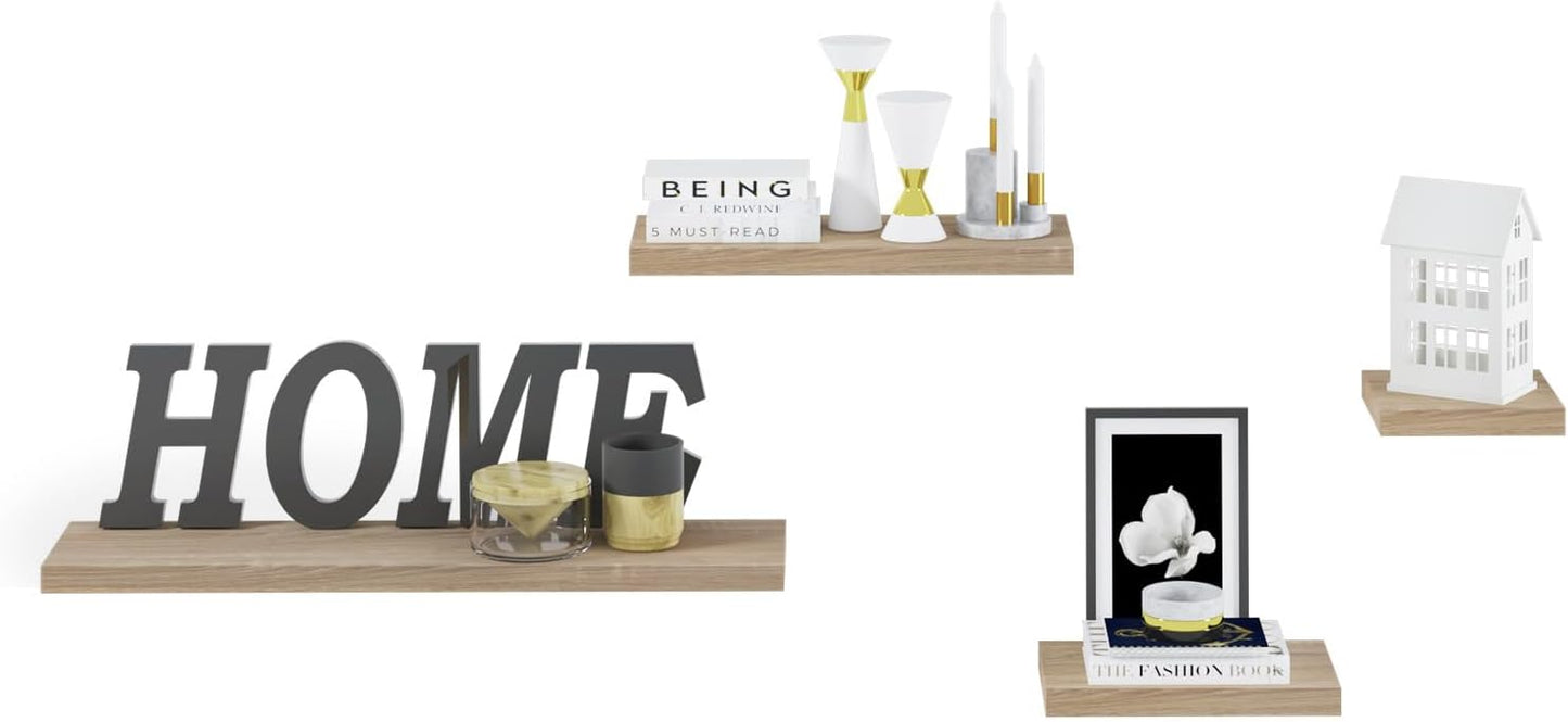 Eugad Wall Shelf 40 x 22.9 x 3.8 cm Oak - Etagère flottante en bois Retro Design