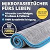 Lot de chiffons en microfibre LICARGO Premium – Dotés d'un motif en damier unique, d'une grande capacité d'absorption et d'une texture qui ne peluche pas – Pour la voiture et la maison – Tissu noir et bleu – 40 x 40 cm