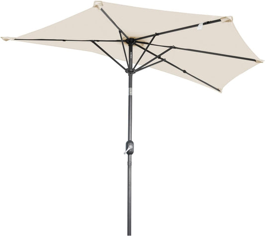 Angel Living Parasol de balcon - Semi-circulaire - 245 x 122 cm - Crème