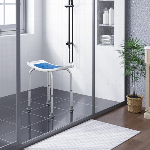 Siège de douche Eugad réglable - Ergonomique, antidérapant, aluminium - Silver