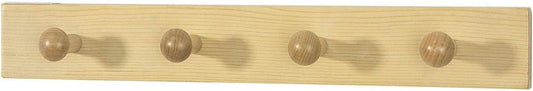 SoBuy FHK10-N Porte-manteau et porte-manteau mural - 50 x 7 x 7 cm - Bois naturel - 4 crochets