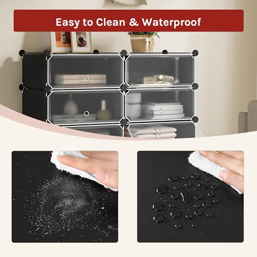 Woltu Shoe Cabinet with 10 Compartments Black - Space-saving and Modular