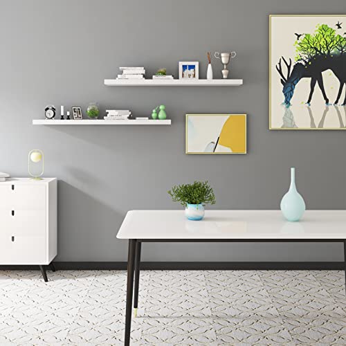 Etagère murale flottante Woltu Small - MDF Blanc - 100 x 22.9 x 3.8 cm