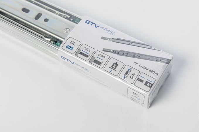 GTV H45 Glissières de tiroir Versalite Plus+ - guidage à billes avec amortissement - hauteur = 45 mm - capacité de charge 30 kg - 400 mm