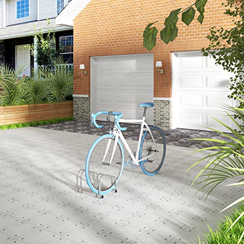 Woltu FZ1132m1 Porte-vélos pour 2 vélos - Acier galvanisé - Argent - 60 x 30 x 20 cm