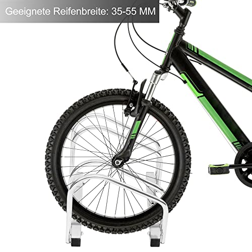 Woltu FZ1132m1 Porte-vélos pour 2 vélos - Acier galvanisé - Argent - 60 x 30 x 20 cm