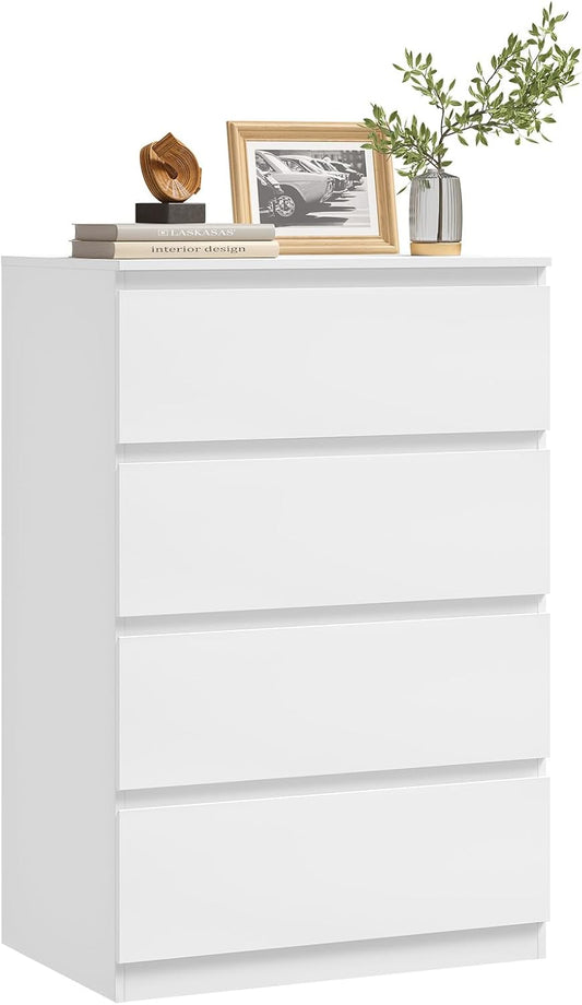 Woltu Meuble à tiroirs blanc - 4 tiroirs - 60 x 40 x 90 cm - Meuble de rangement moderne pour la chambre et le salon