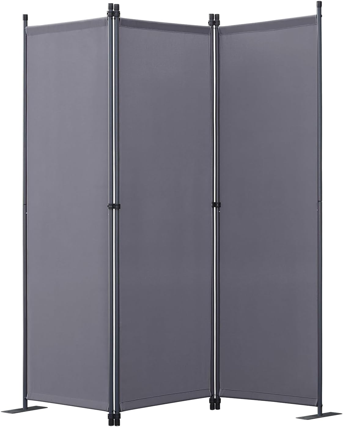 Angel Living Paravent 3 pièces - Séparation d'espace élégante et protection de la vie privée - Cadre en acier robuste - Tissu polyester - Gris