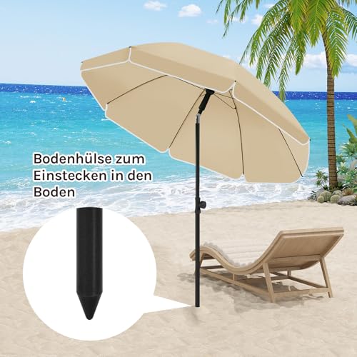 Parasol Woltu - Résistant aux UV et imperméable - Hauteur et angle réglables - Idéal pour balcon, terrasse et plage