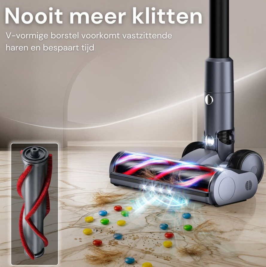 Aspirateur balai Vesora® V2 sans fil et sans sac - Aspirateur sans fil - Aspirateur à main sans fil - Aspirateur - Aspirateur balai avec filtre HEPA - Aspirateur pour animaux de compagnie - Aspirateur sans sac