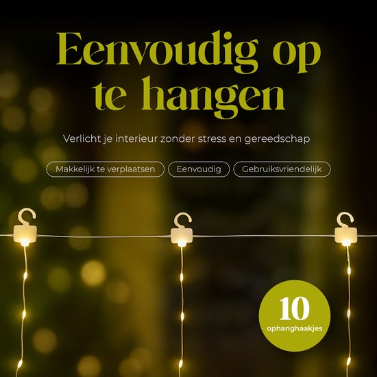 Giftmas Light Curtain - 200 LEDs Warm White - 1x2M - Pour porte ou passage - Intérieur et extérieur - Télécommande - Lumières d'ambiance - Lumières de Noël