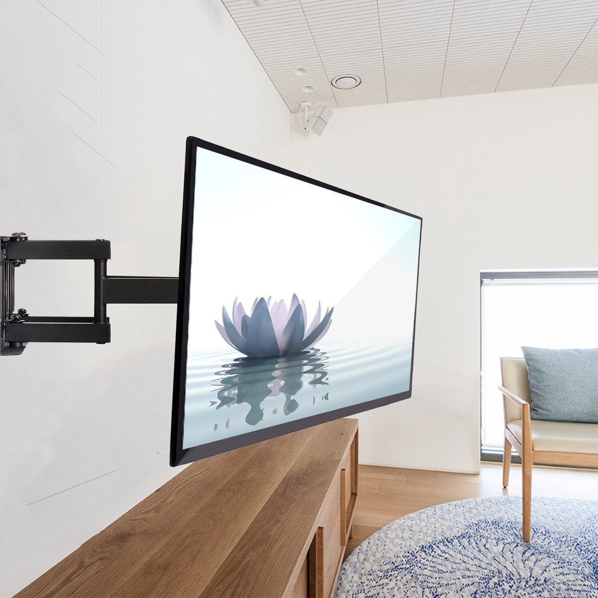 Support TV - Auronic - Support mural pour TV - pivotant et inclinable - 13 à 42 pouces - 20kg max - Noir