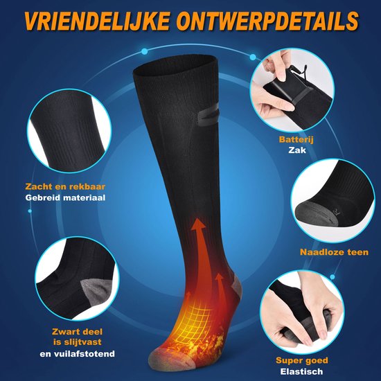 Chaussettes chauffantes - Chaussettes électriques - chaussettes - Chaussettes chauffantes électriques - Taille 27/29