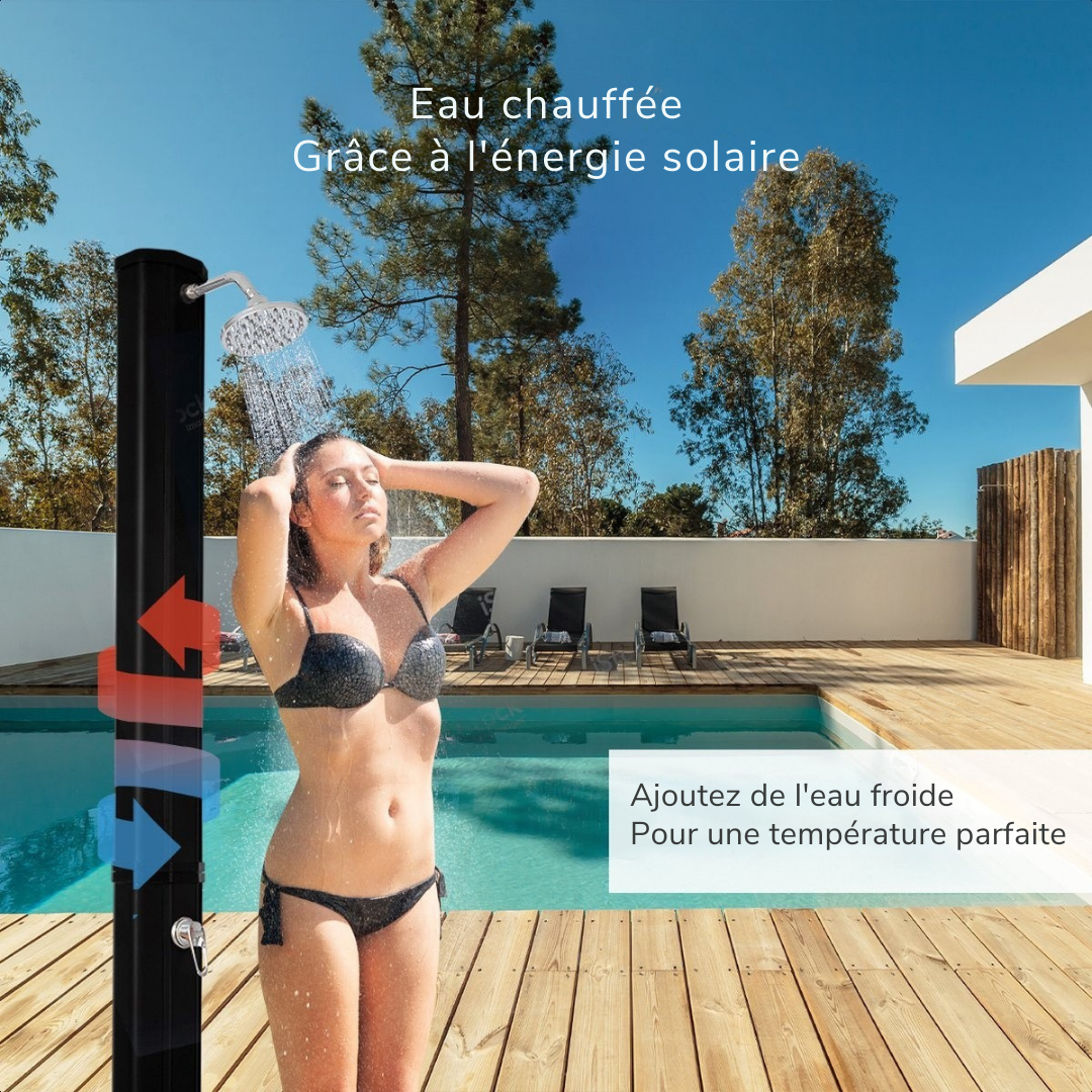 LifeGoods Douche extérieure - solaire - 35L - noir
