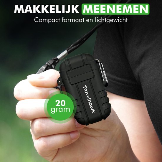 Travelhawk Briquet électrique rechargeable - Briquet à plasma durable - Briquets - Briquet électrique - Noir
