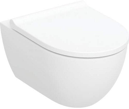 Ensemble de WC suspendu Geberit Acanto - chasse d'eau profonde « turboflush » 36 x 53 cm - siège de WC - fermeture en douceur - démontage rapide - blanc