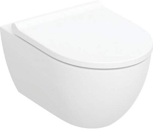 Ensemble de WC suspendu Geberit Acanto - chasse d'eau profonde « turboflush » 36 x 53 cm - siège de WC - fermeture en douceur - démontage rapide - blanc