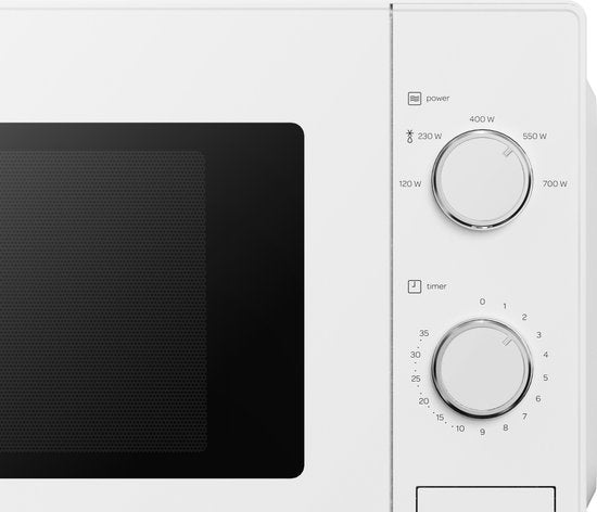 Tomado TMS2003W - Micro-ondes solo - 20 litres - 5 niveaux de puissance - 700 watts - Eclairage intérieur - Blanc