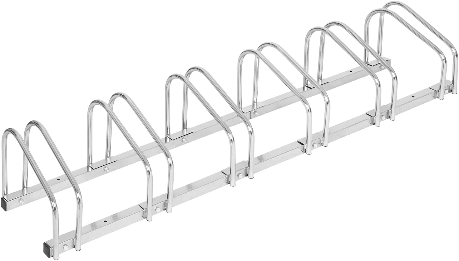 Woltu Porte-vélos pour 6 vélos - Fixation au sol ou au mur - Métal galvanisé - Argent - 160,5 x 32 x 27 cm
