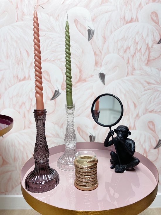 Bougies en forme de tourbillon rose