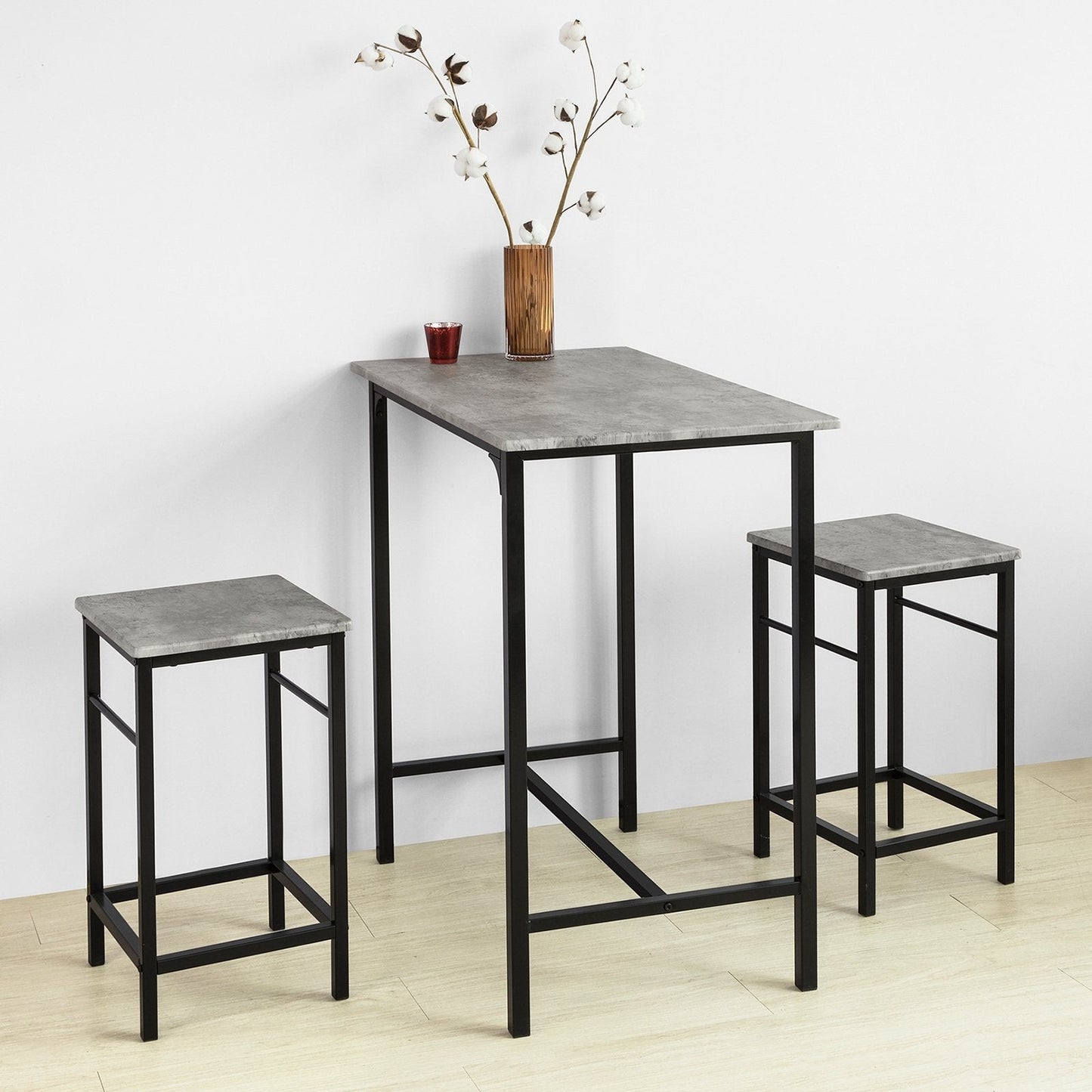 SoBuy Table Bistro - Moderne - 1 table + 2 Tabourets