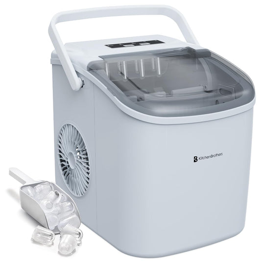 KitchenBrothers Machine à glaçons - 1,2 litre - 95 Watt - 32D x 31B x 25H - Blanc