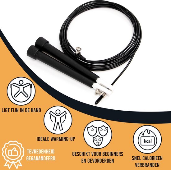 FitBoostR Corde à sauter réglable pour adultes - Corde à sauter professionnelle pour le fitness, la boxe et le CrossFit - 3 mètres