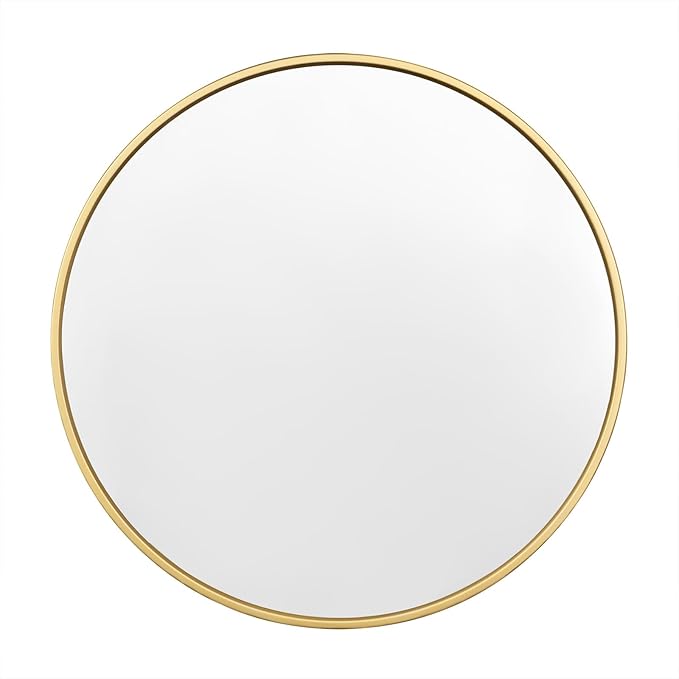 WOLTU MB6094gd04 - miroir mural rond éclairé - 71 cm - cadre métal doré