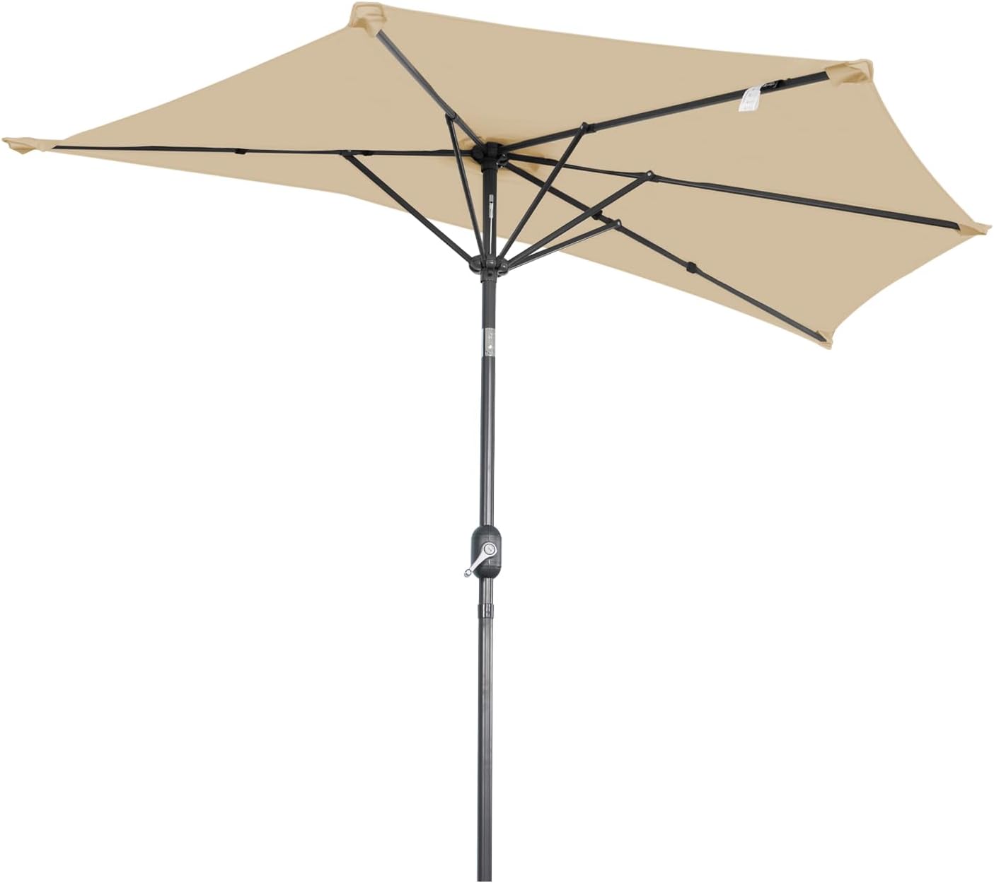 Angel Living Parasol de balcon - Semi-circulaire - 245 x 122 cm - Beige