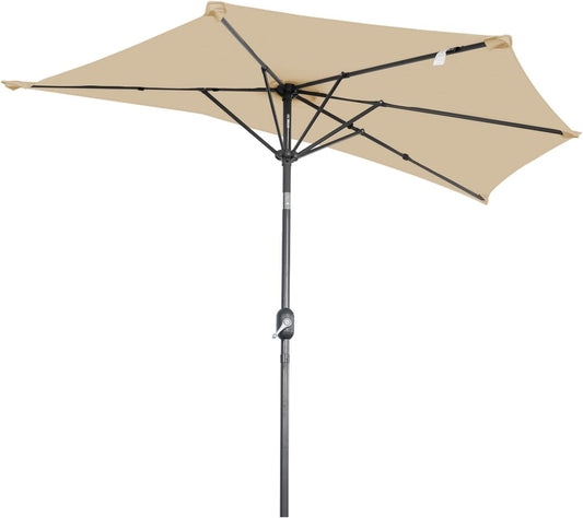 Angel Living Parasol de balcon - Semi-circulaire - 245 x 122 cm - Beige