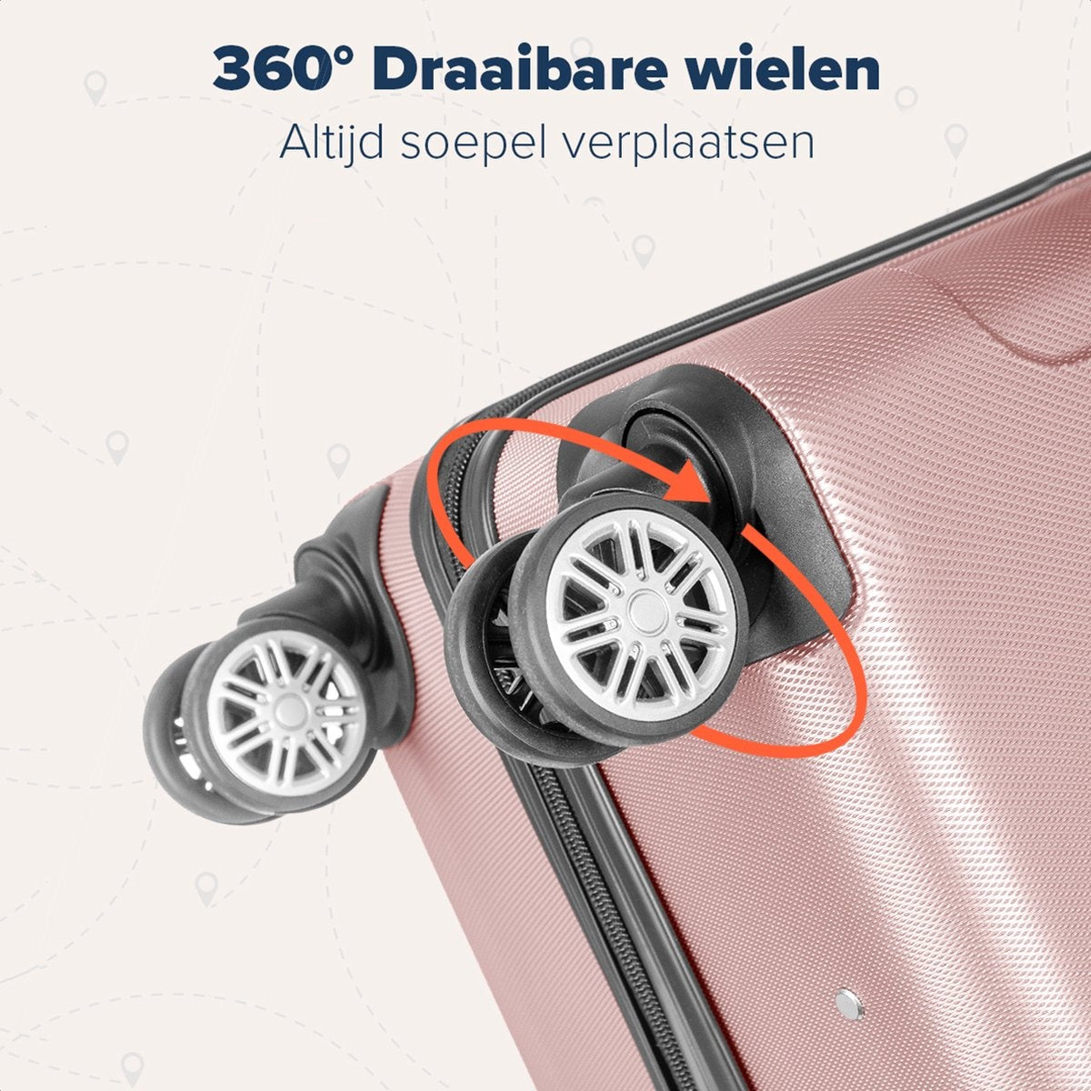 Lot de 3 valises TRVLMORE - Grande Taille Valise soute - 38L (bagage à main) + 70L + 110L - Rose Gold