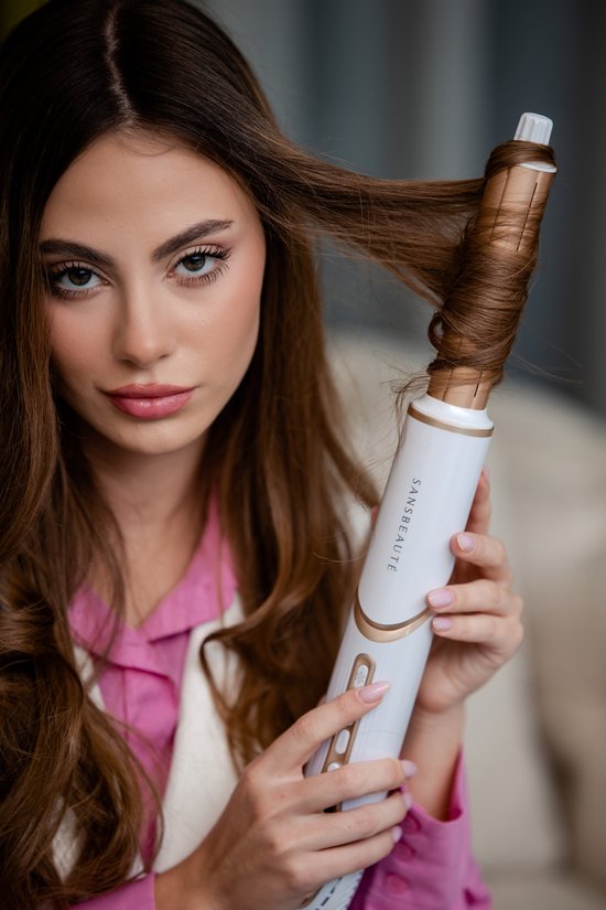 Sansbeauté® 7-in-1 Airstyler - Multistyler - Brosse sèche-cheveux cheveux courts - Hairstyler - Sèche-cheveux - Brosse sèche-cheveux - Brosse chauffante - Brosse à boucler - Pince à boucler - Brosse coiffante - Coldshot - Câble rotatif