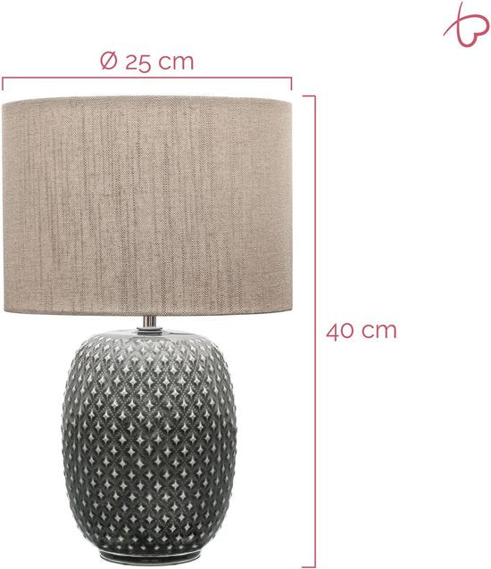 Lampe de table LED Pauleen Pretty Classy - E27 - 60 W max. - Salon, chambre et salle à manger - Gris/beige