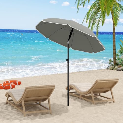 Woltu Parasol Parasol de balcon - Résistant aux UV et imperméable - Hauteur et angle réglables - Rond