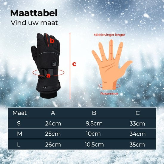 Gants chauffants - Chauffage électrique - Rechargeable par USB - 3 niveaux - Taille M - Femmes / Hommes