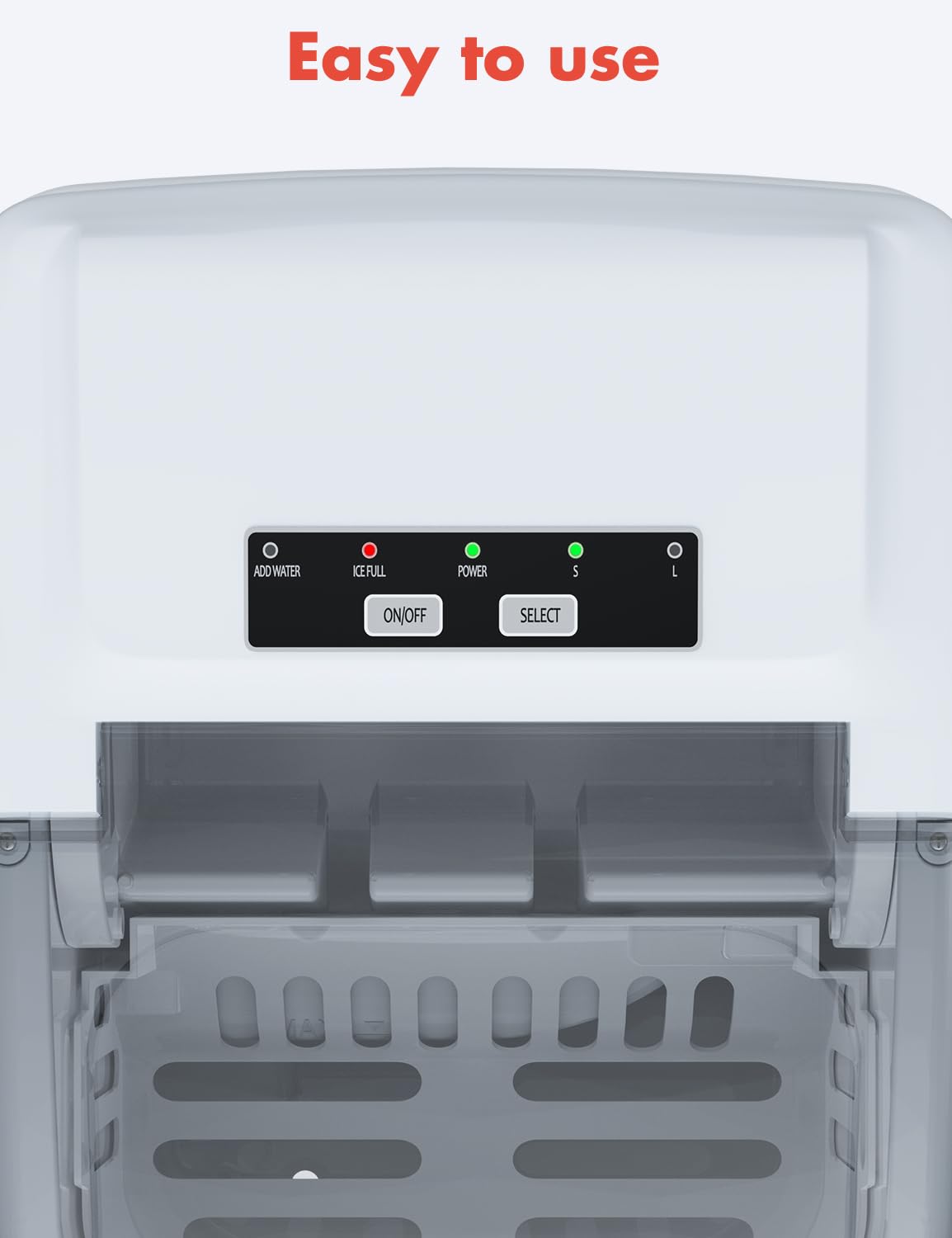 KitchenBrothers Machine à glaçons - 1,2 litre - 95 Watt - 32D x 31B x 25H - Blanc