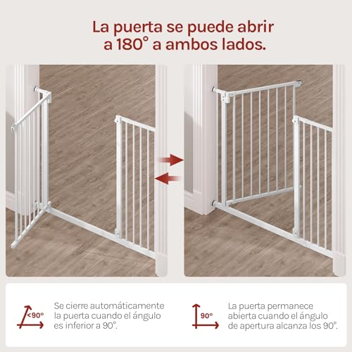 Woltu Barrière de Sécurité pour Enfants et Animaux Blanc 75-107 cm
